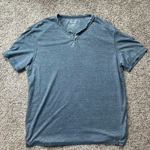Lucky Brand Venice Burnout Shirt Mens Extra Large Gray Henley Casual Cotton